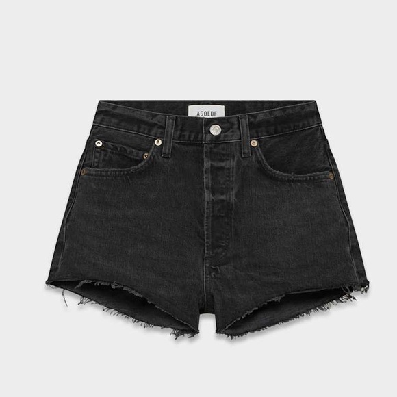 Agolde Pants - AGOLDE Ridley Short High-rise vintage denim cut-off shorts